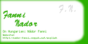 fanni nador business card