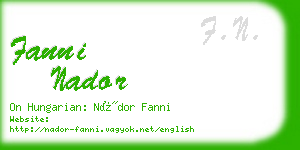 fanni nador business card